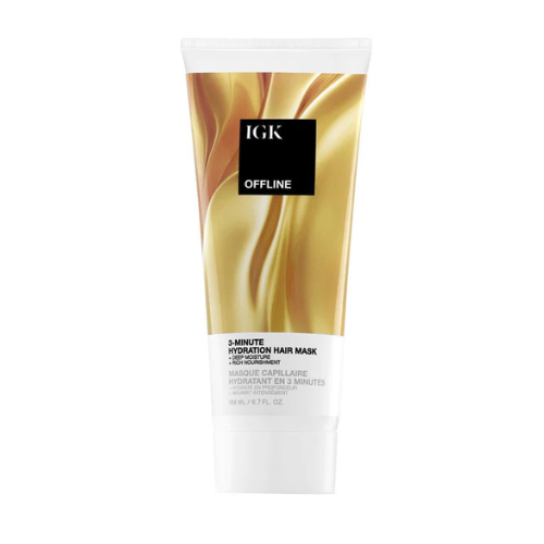 Tube of IGK Offline 5-Minute Hydration Hair Mask.