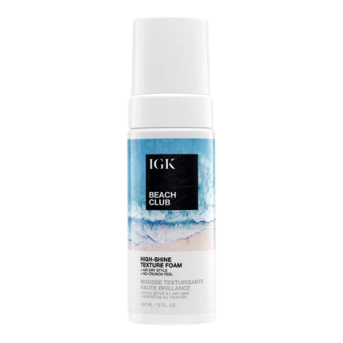 IGK Beach Club texture foam bottle with ocean-themed label.